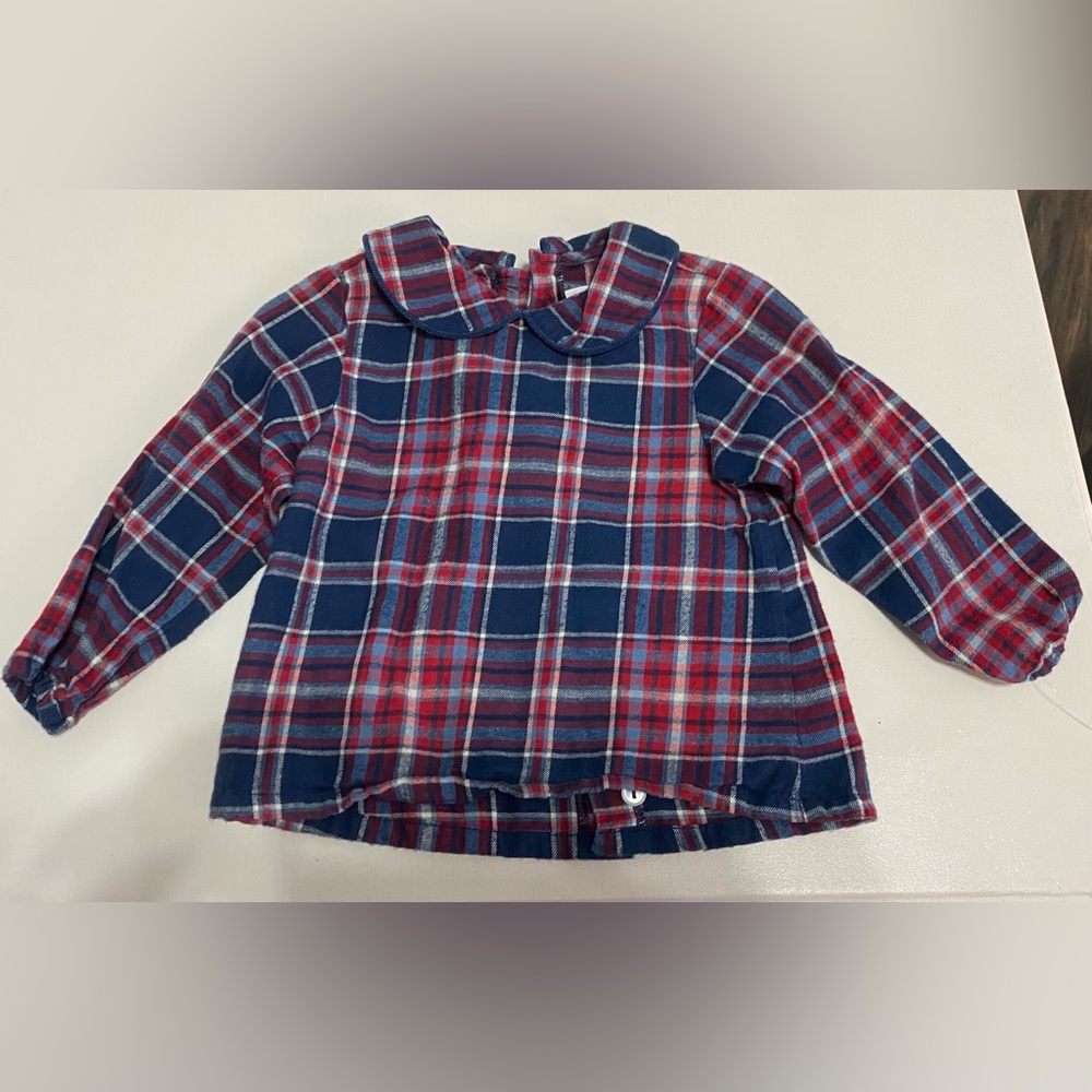 Classic Plaid Christmas Button Down Shirt - Red and Blue